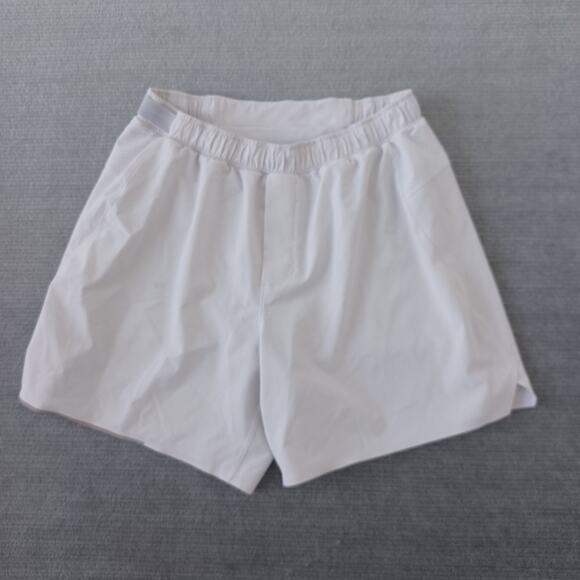 Lululemon Pace Breaker Shorts Mens L White Lined 6" Inseam Stretch Athletic Gym - Picture 1 of 10